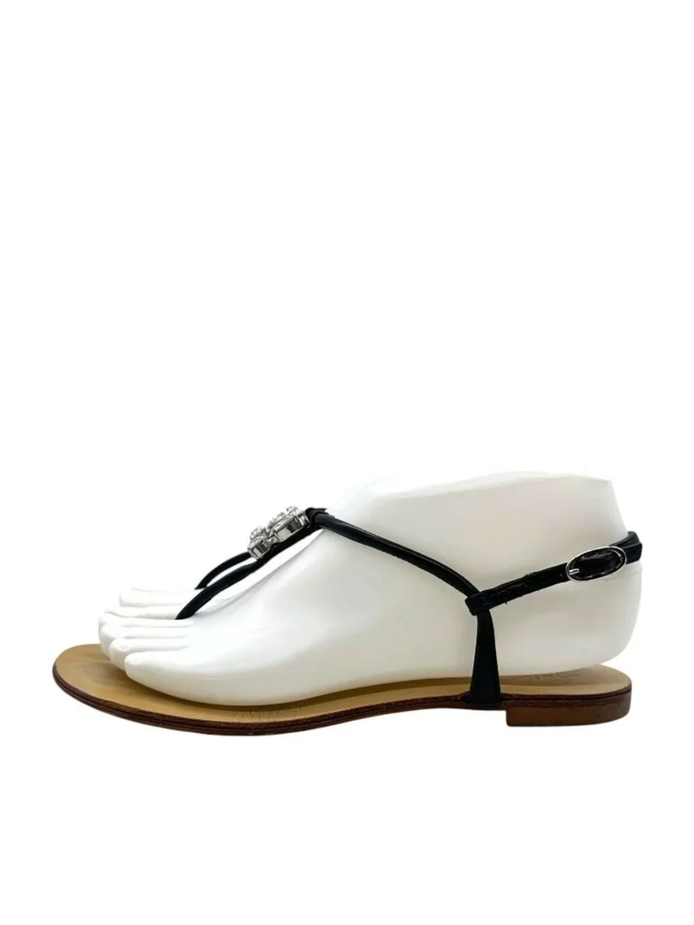 Giuseppe Zanotti Crystal Embellished Leather Thong Sandals 36.5 6.5 Bling Jewel